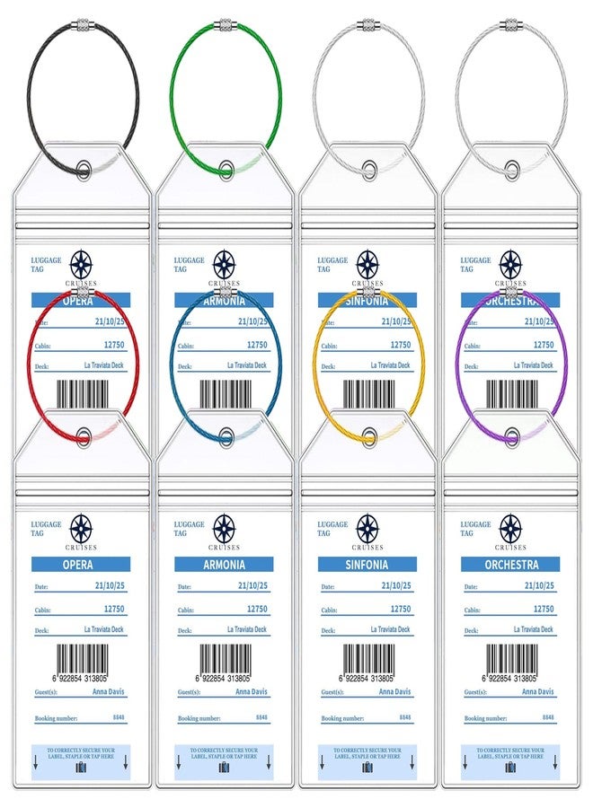 MAGITATI MSC Cruise Luggage Tag Holders, Waterpoof MSC Cruise Luggage Tag Holder Fits for MSC & Carnival Cruise Line Ship Tags, Cruise Essentials Must Haves 2025-2026 (8 Pcs with 7 Colors) - Image 1